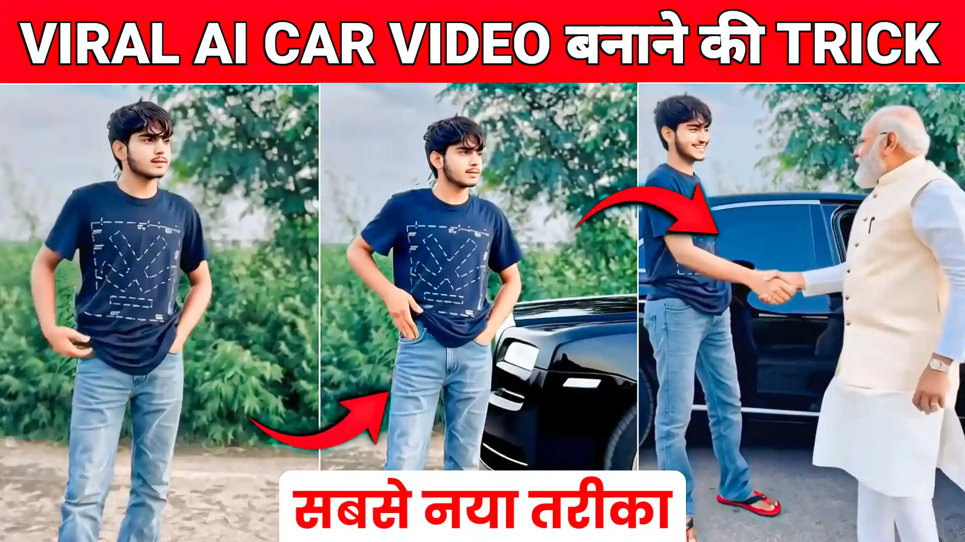 Modi Ji Car Driving Handshake AI Video Generator Prompt