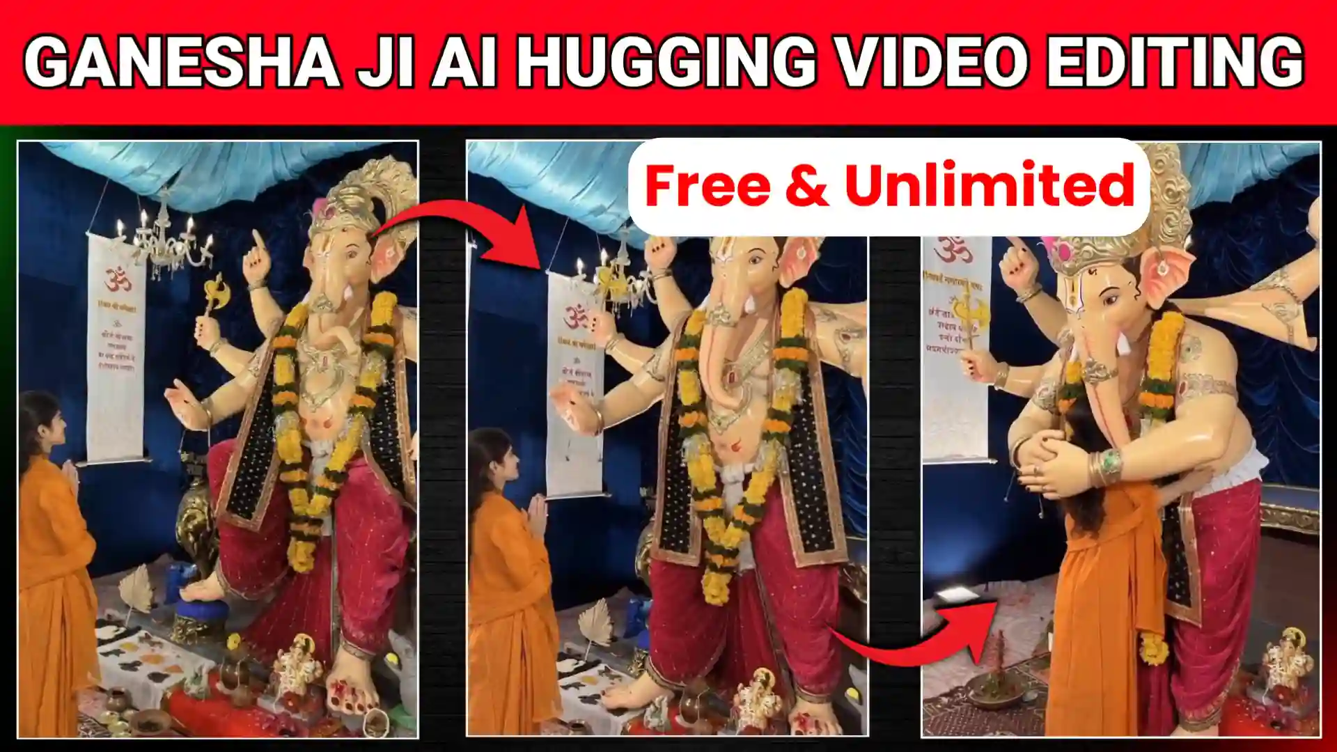Ganesha Ji AI Hugging Video Generator