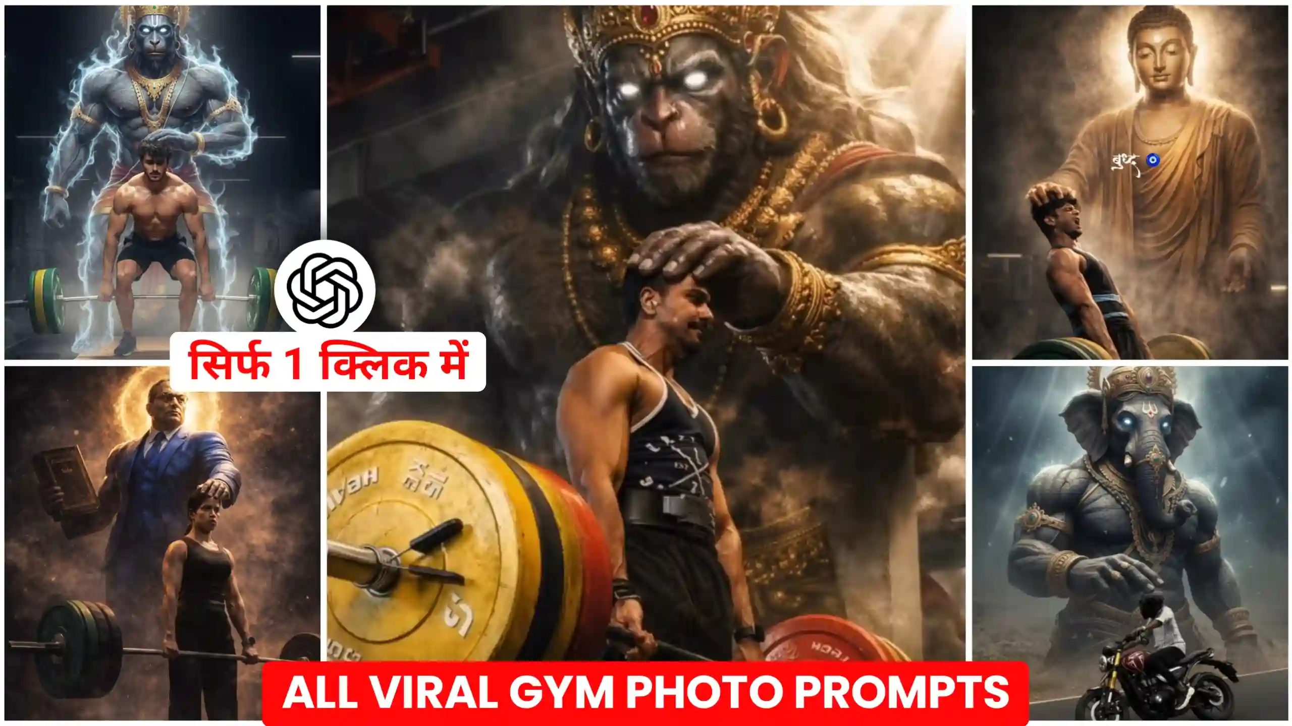 Hanuman Ji Gym Ai Photo Editing Prompts
