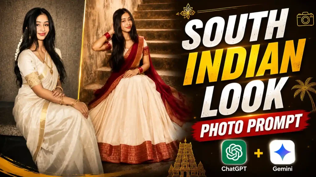South Indian Look Girl Photo Editing Prompts